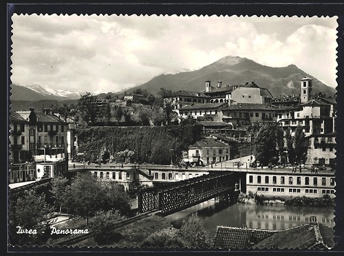 Cartolina ivrea panorama con - ivrea,,