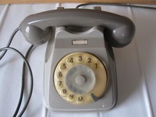 Telefono vintage SIP a disco rotella funzionante grigio antico anni '70 ''80