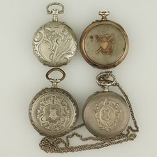 4x Orologio da Tasca Argento