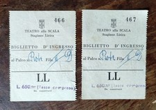 N. 2 Tickets TEATRO LA SCALA - Milano - Italia - Usati Rare Leggere descrizione 