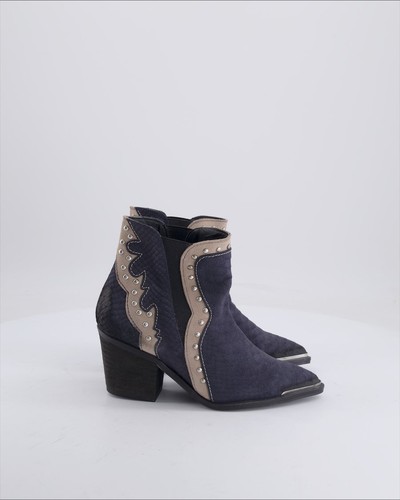 Stivaletto heine camoscio blu - stivaletto,