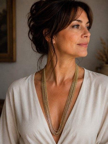 Collana lunga vintage dorata