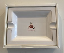 Grande posacenere per sigari Montecristo in ceramica bianca nuovo con scatola 9,5”x7,5”