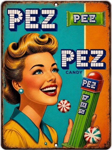 Insegna caramelle pez vintage - pez,