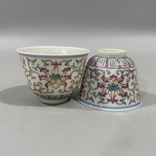 Coppia tazze fiori porcellana