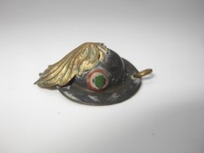 WW1 MINIATURA BERSAGLIERI ITALIANO CAPPELLO BERRETTO PATRIOTTICO ELMETTO OTTONE MOLTO RARO