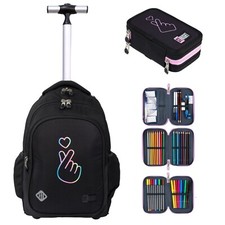 ST.Right POP LOVER set Zaino Trolley Grande + Astuccio 3zip Scuola Ragazza