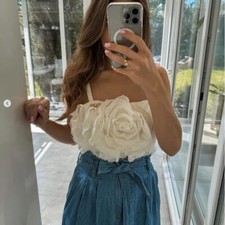 ZARA CROP TOP BIANCO