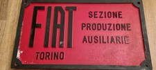 INSEGNA FIAT TARGA IN GHISA ORIGINALE PESANTE CONSERVATA VINTAGE