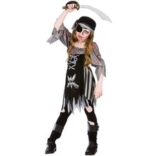 Costumi malvagi bambina zombie fantasma pirata