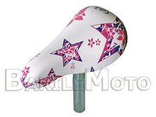 Sella MONTEGRAPPA + Tubo Bici Bimba / Bambina 12" - 14" Bianco / Rosa