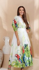 Gonna unica stampa pappagallo