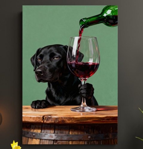 Hund mit rotwein - mit, rotwein,