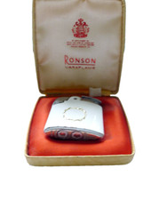VECCHIO ACCENDINO RONSON VERAFLAME NON TESTATO VNTAGE  SCATOLA E SPAZZOLINO