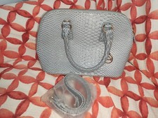 Borsa a mano azzurra effetto