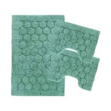 Tris Tappeti Bagno 3Pz Doccia Bidet Water Disegno Foglia In Spugna Cotone