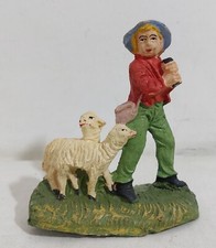 75520 Pastorello Presepe 11 cm Rovello - Statuina in pasta - Pastore con pecore
