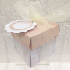 Portaconfetti LIGHT POIS CIPRIA nastro escluso scatolina quadrata con bo 0485