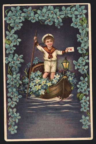 Cartolina giovane marinaio - , in