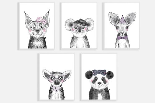 Stampe nursery animali esotici - stampe,