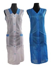 Grembiule camice grembiule camice Dederon nylon bianco blu