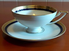 TAZZA DA TE STILE IMPERO CON PIATTINO IN PORCELLANA HEINRICH & CO SELB BAVARIA.