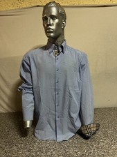 CAMICIA BURBERRY SHIRT T-SHIRT SWEATSHIRT UOMO BLU BLUE C-923