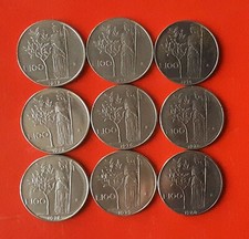 9 MONETE DA 100 LIRE ANNI