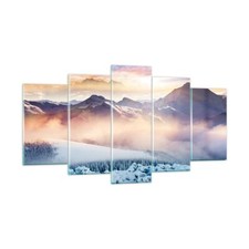 Quadro su Vetro 160x85cm montagne neve inverno Stampe Immagini Moderni Murale