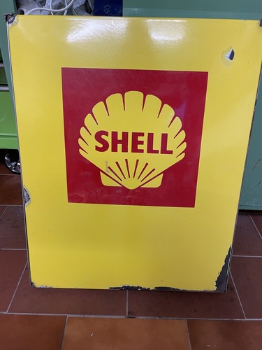 Insegna smaltata shell - insegna,