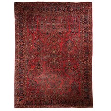 Tappeto Saruk Americano Antico Cotone Lana Nodo Grosso 360 x 262 cm