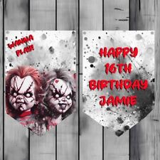 Bunting compleanno, Chucky, Horror Bunting personalizzato, Banner compleanno, film, TV