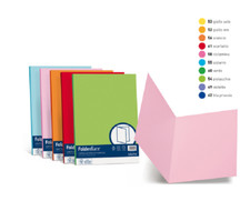 CF. 50 CARTELLINE SEMPLICI FOLDER LUCE/ACQUA COLORI FORTI E TENUI GR. 200 FAVINI