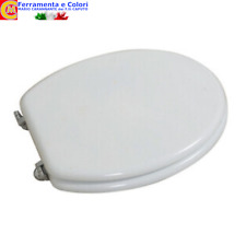 Copriwater WC in Legno Universale Tavoletta Copri Vaso Classico Laccato Bianco