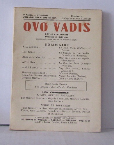 Quo vadis 85 - quo, |