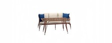 Set divano 3 posti marrone