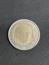 moneta due euro Con BOCCACCIO , Presenta Un Errore Di Conio In Alto Sulla Testa