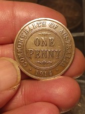 Australia Rara 1 penny  1914 Re Giorgio V COMMONWEALTH OF AUSTRALIA Rarita C