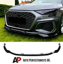 Kit labbro spoiler splitter anteriore nero lucido Audi A3 S3 S Line 8Y 2020+