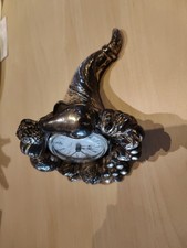 Cornucopia in Resina Placcato Argent 925 Astuni - 18 Cm Con Orologio