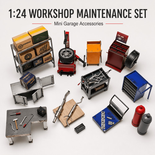Diorama car repair model - car,
