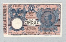 ITALIA 5 Lire 1904 GC.BS20 SPL