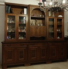 MOBILE CREDENZA IN LEGNO NOCE SCURO INTARSIATO OTTIME CONDIZIONI