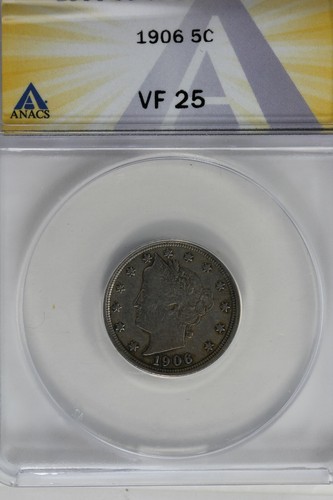 1906 anacs 25 - .05, liberty