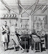 Foto vintage Un torchio da stampa, stampa 24x18 cm