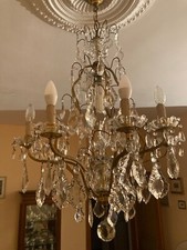 LAMPADARIO in Cristallo Di Boemia Antico Anno 50