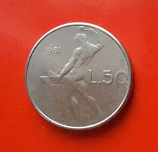 50 LIRE 1981 ERRORE - FORTEMENTE EVANESCENTE AL DRITTO E AL ROVESCIO [Z055]