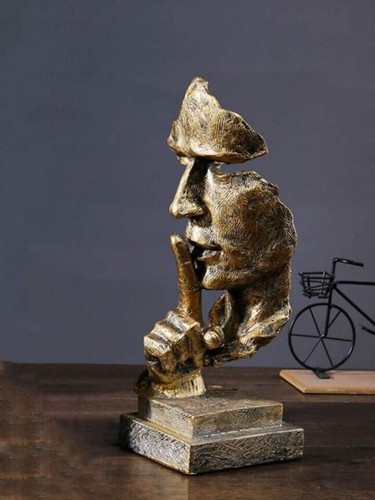 Scultura volto silenzio - , oro