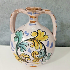 Antica Anfora Fiasca Bummulo Bummulu Maiolica Terracotta Caltagirone Ceramica