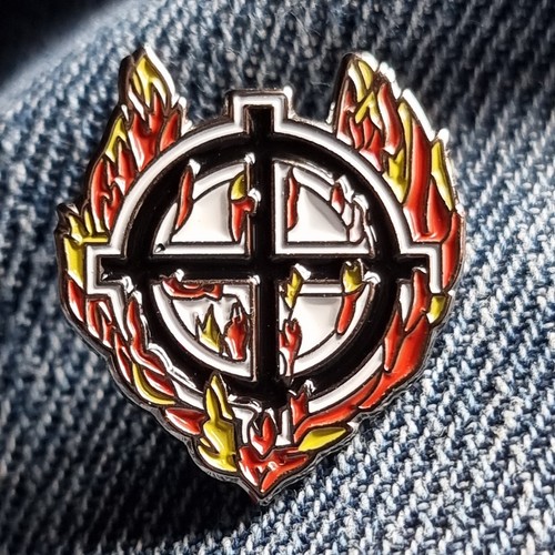 Fiery celtic cross badge - fiery,